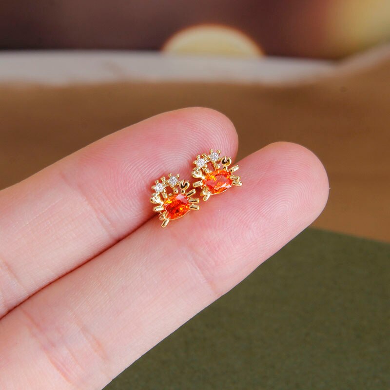 Sight Cute Jellyfish Earrings  Fashion Brand Jewelry Delicate Crystal Ocean Animal Stud Earrings for Women Gift - Charlie Dolly