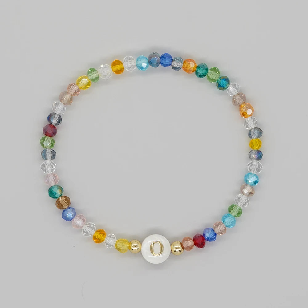 Go2Boho Crystal Shell Letter A-Z Bracelets for Women Boho Summer Beach Lucky Fashion Trend Jewelry Accessories Surprise Gifts