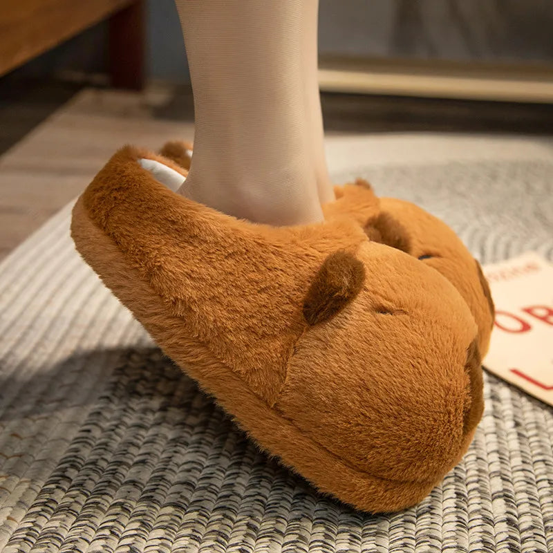 One Size US 5-10 New Lovely Capybara Slippers Womens Bedroom At Home Warm Winter Shoes For Girls - Charlie Dolly