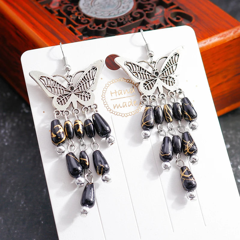 Boho Vintage Turquoise Water Drop Stud Earrings for Women Star Heart Flower Tribe Earring Statement Valentine Day Gift Jewelry