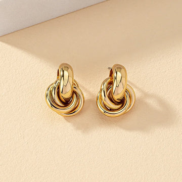 Twisted Hoop Earrings Gold Silver Geometric Stacked Design  Plated Corkscrew Everyday Boho Jewelry Gift