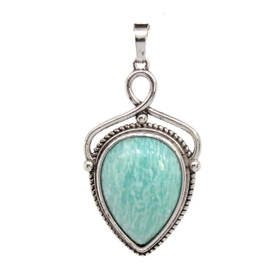 Women's Natural Crystal Stone Water Drop Pendants For DIY Necklace Amethyst Rose Quartz Lapis Lazuli Boho Men Jewelry Making