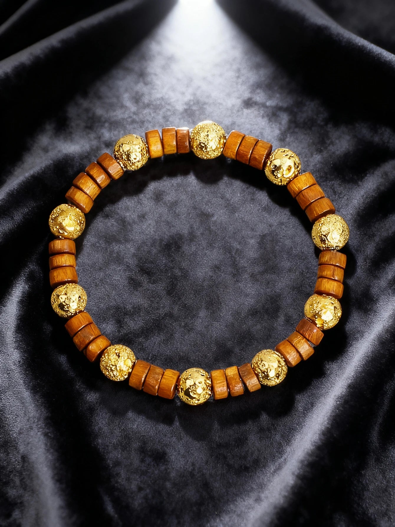 Handmade Bracelet Natural Stone Wood Slice Bead Retro 6x2mm for Vigour & Protection Healing Crystal Spiritual Jewelry Women Gift