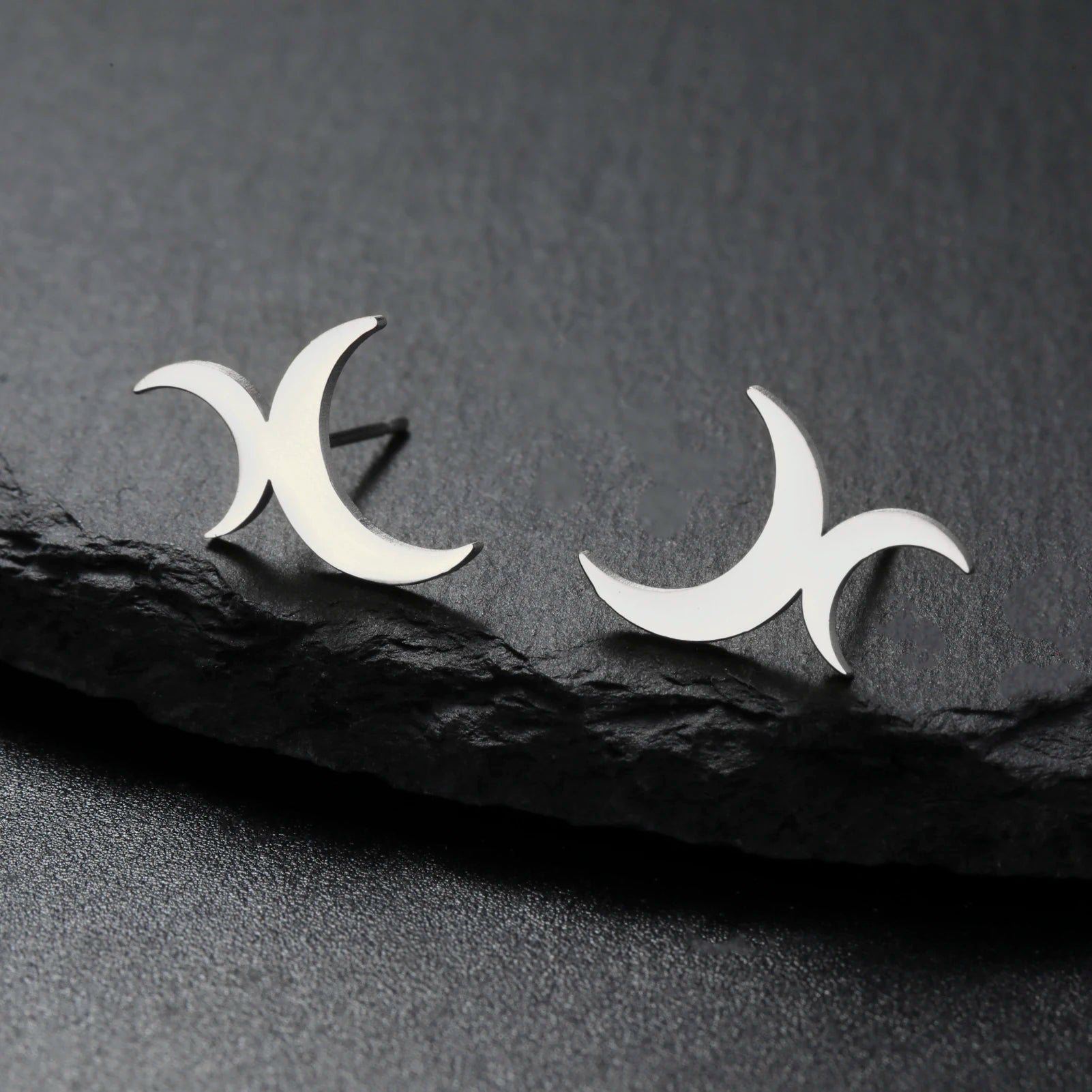 LIKGREAT Crescent Moon Earring for Women Lunar Moon Phase Stud Dangle Earrings Stainless Steel Jewelry Gift