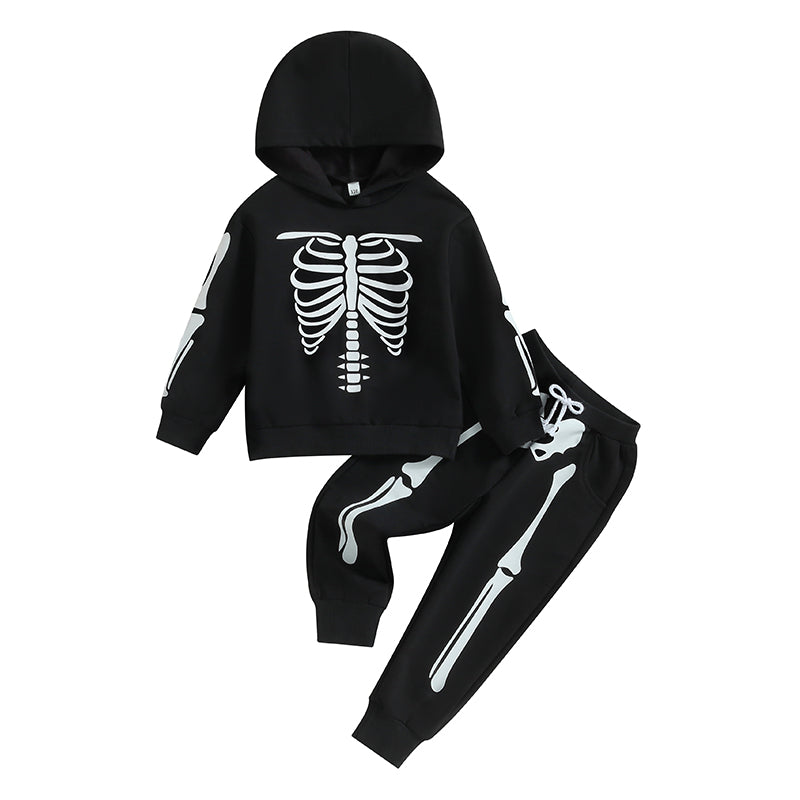 Citgeett Autumn Halloween Kids Boys Girls Outfit Pumpkin Print Long Sleeve Hooded Sweatshirt Pants Fall Clothes Set - Charlie Dolly