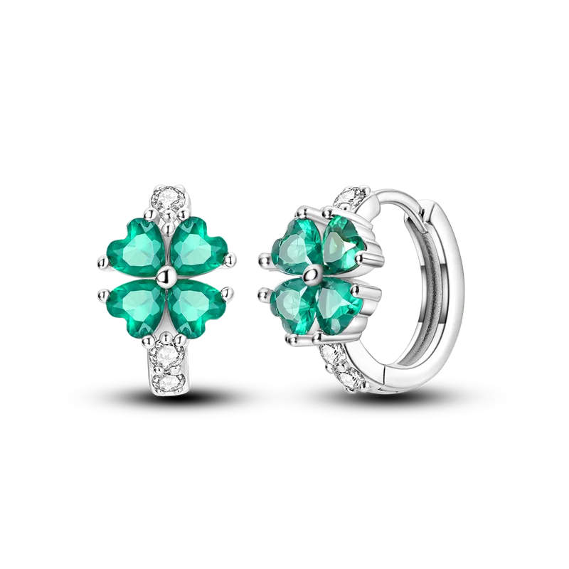 925 Sterling Silver Four Leaf Clover Butterfly Hoop Earrings for Women Boho Luxury Versatile Dangle Drop Party Jewelry