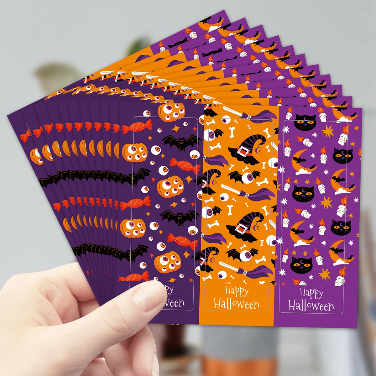 90pcs Halloween Gift Wrap Sealing Stickers,Pumpkin Ghost Design Gift Box Sealing Labels Sticker Halloween Candy Party Supplies - Charlie Dolly