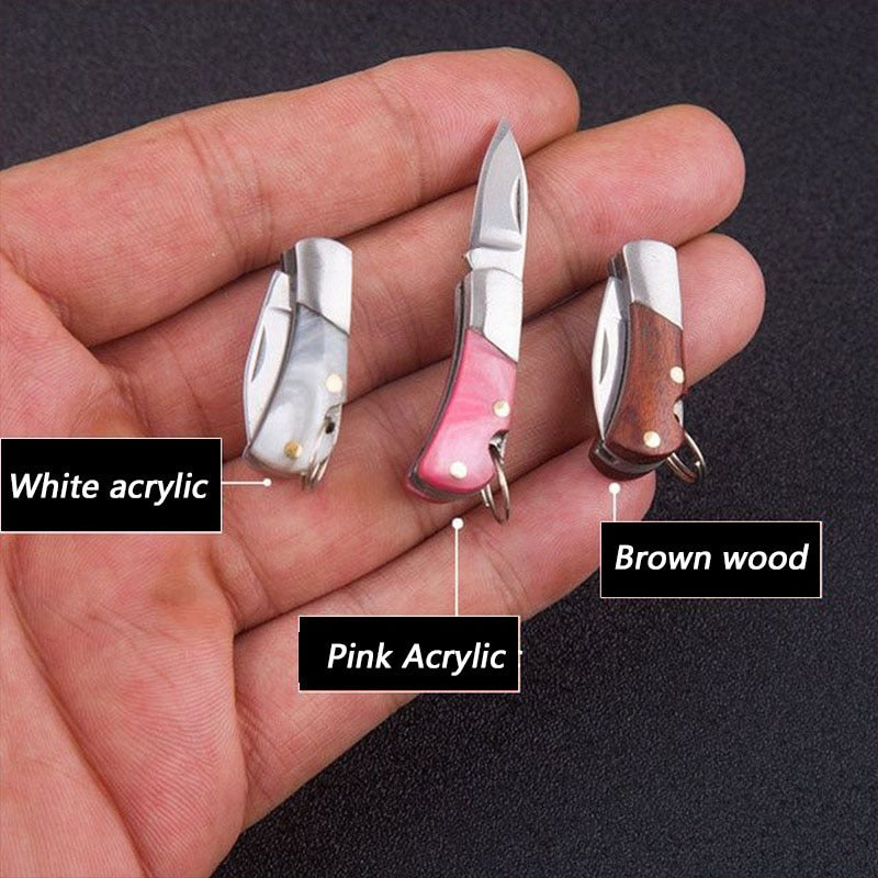 Mini Folding Knife Acrylic Sharp Edc Self-Defense Small Blade Cs Go Portable Keychain Hanging Outdoor Camping Unboxing Knife Hot - Charlie Dolly