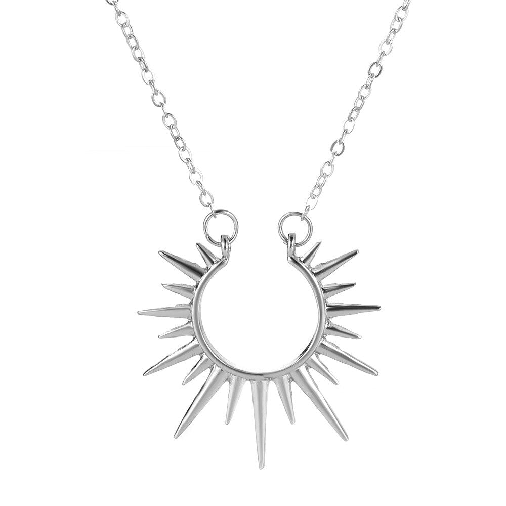 Vintage sun flower pendant necklace - Charlie Dolly