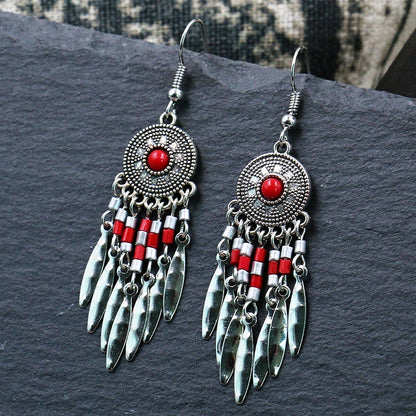 Exknl Big Long Drop Earrings for Women Geometric Bell Bohemian Cross Vintage Tassel Flower Earrings Fashion Jewelry Accessories