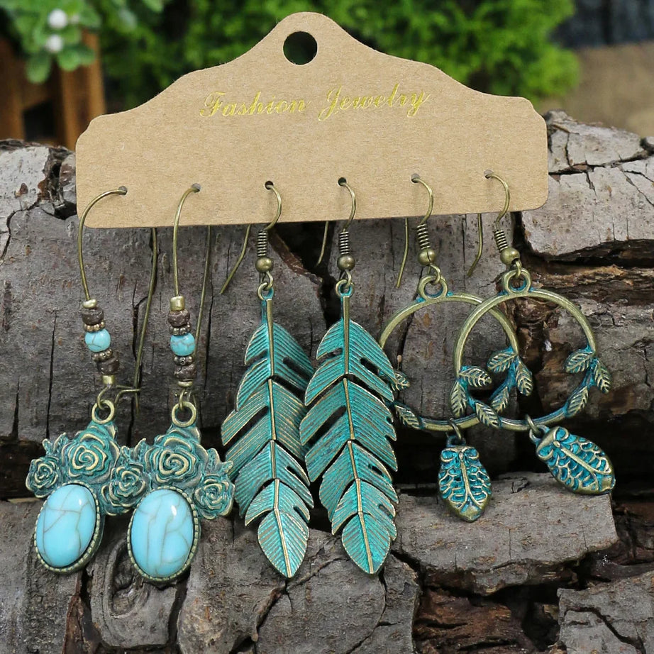 Antique Round Vintage Drop Earrings Jewelry