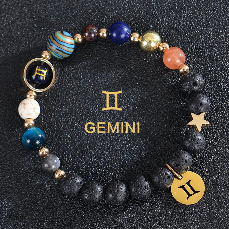 Zodiac Bracelets for Women 12 Constellations Crystal Stone Bracelet for Birthday Zodiac Gifts Constellation Charm Bracelet