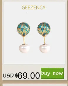 GEEZENCA Malachite Lapis Lazuli Shell 925 Silver Dangle Earrings For Women Unusual Geometric Natural Stone Drop Earring Gift