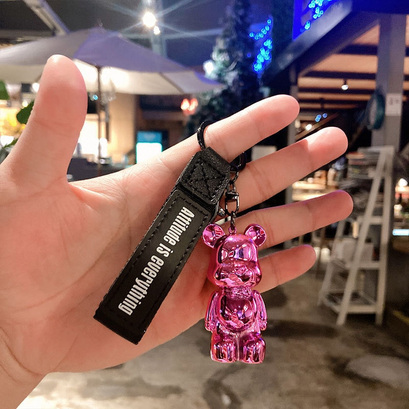 Cute Resin Keychain Charm Tie The Bear Pendant For Women Bag Car KeyRing Mobile Phone Fine Jewelry Accessories Kids Girl Gift - Charlie Dolly