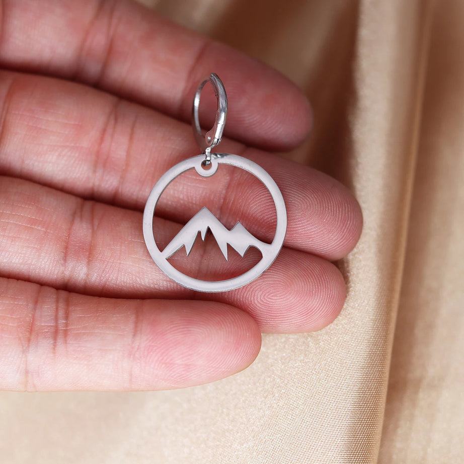 Snowy Mountain Stainless Steel Drop Earrings Jewelry