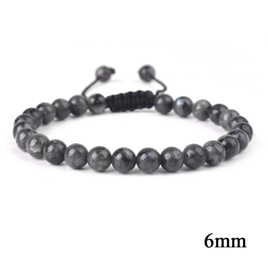 Natural Stone Beaded Bracelet — Tiger Eye, Agate & Lava