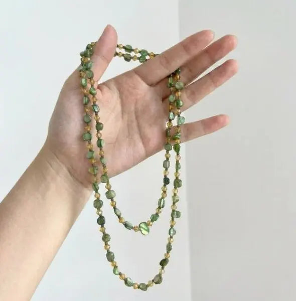 Irregular Stone Crystal Double Layer Necklace Jewelry