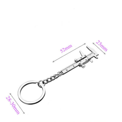 Cute Mini Caliper Tools Keychain Zinc Alloy Vernier Caliper Key Chains Calipers Measuring Gauging Tools Accessories Rulers