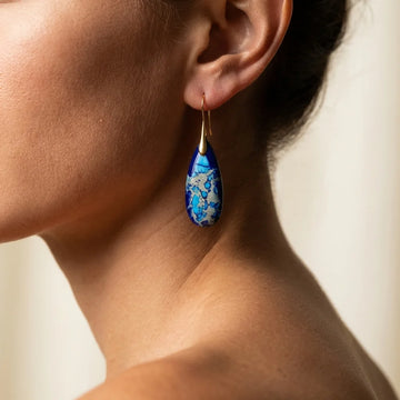 Bohemian Emperor Stone Geometric Pendant Earring Popular Natural Stone Jewelry Earrings for Women Luxury Boho Original earring
