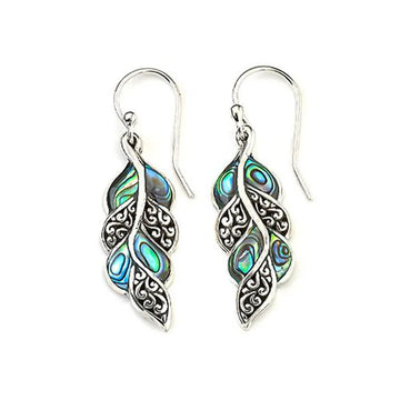 Boho Ethnic Peacock Feather Drop Earrings Tribal Jewelry Carved Metal Blue Painting Epoxy Small Dangle Earring Women