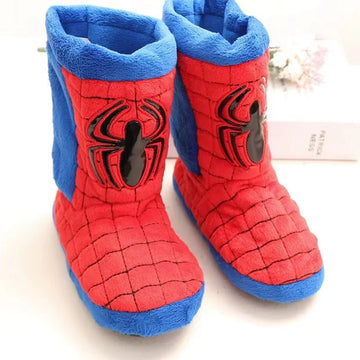 Disney Winter Slippers Baby Boys Girls Cartoon Spiderman Children Cotton Kids Long Boots Infant Indoor Home Warm Anti-slip Shoes - Charlie Dolly