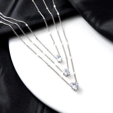Trendy Zircon Pendant Multilayer Boho Choker Necklace