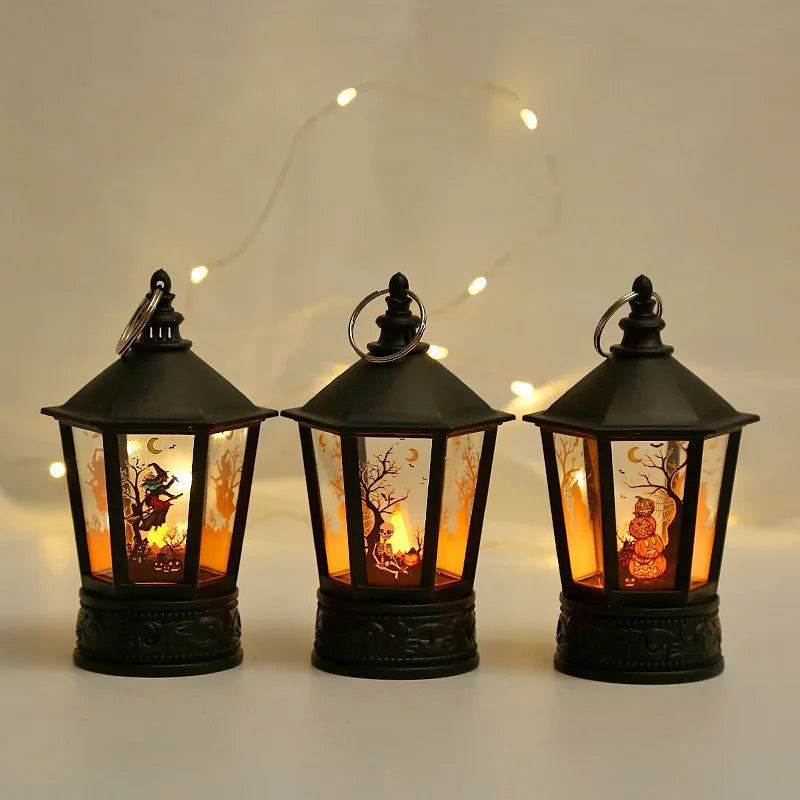Halloween Decoration Electronic Candle Light Retro Pumpkin Witch Human Skeleton Night Light LED Lamp Halloween Decoration 2023 - Charlie Dolly