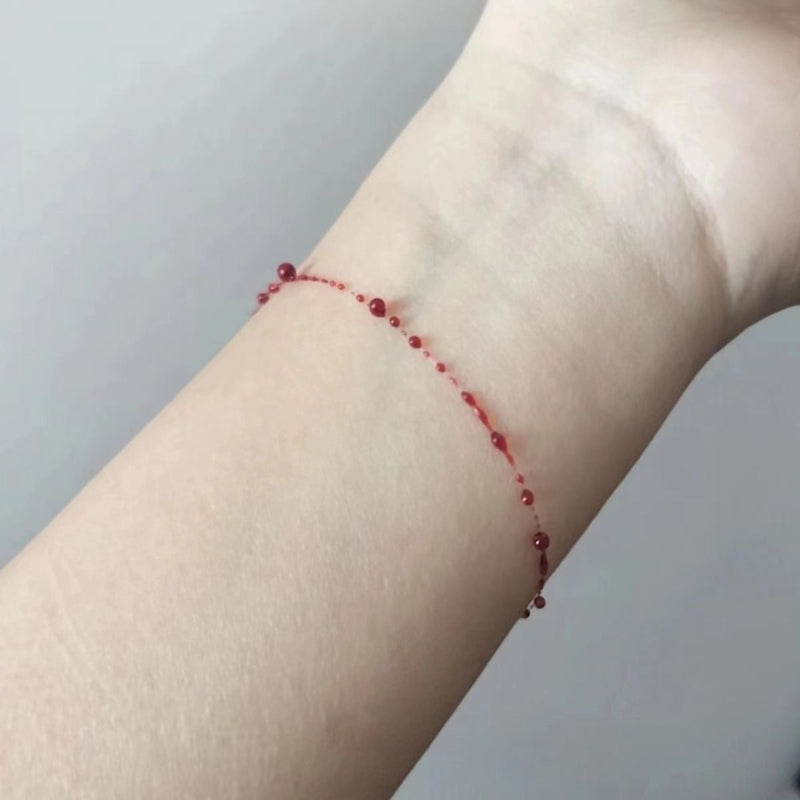 Blood Drop Jewelry Blood Drop Bracelet/Necklace Chain Necklaces/Bracelets Alloy Material Halloween Jewelry for Man Woman F19D - Charlie Dolly