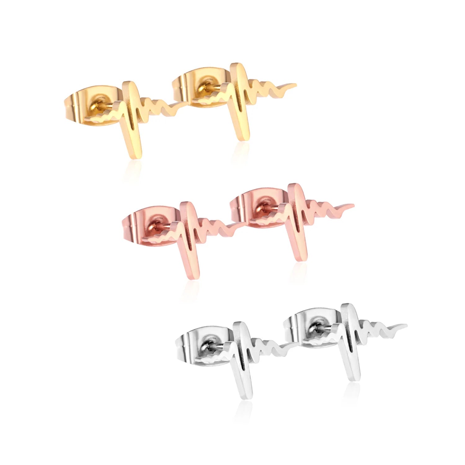 LUXUSTEEL 3Pairs Boho Colorful Round Evil Eyes Stud Earrings For Women Men Gold Plated Stainless Steel Turkish Ear Jewelry Set