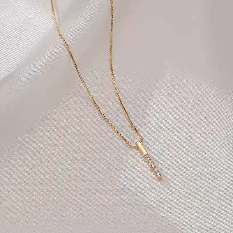 925 Sterling Silver Necklace Simple Geometric Cubic Zircon Necklace Shiny Exquisite Clavicle Chain Ladies Fashion Jewel - Charlie Dolly