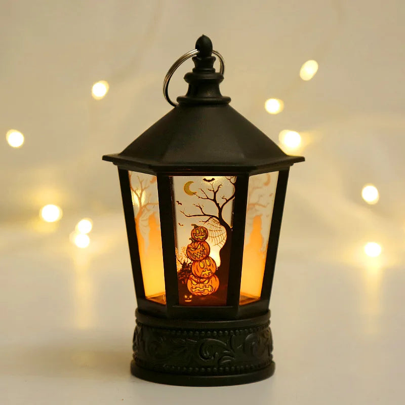Halloween Decoration Electronic Candle Light Retro Pumpkin Witch Human Skeleton Night Light LED Lamp Halloween Decoration 2023 - Charlie Dolly