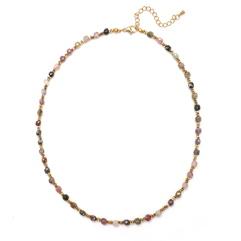 ZMZY 4MM Faceted Amethyst Necklace Natural Stones Beaded Collier Femme Women BOHO Necklace For Women Statement Jewelry - Charlie Dolly