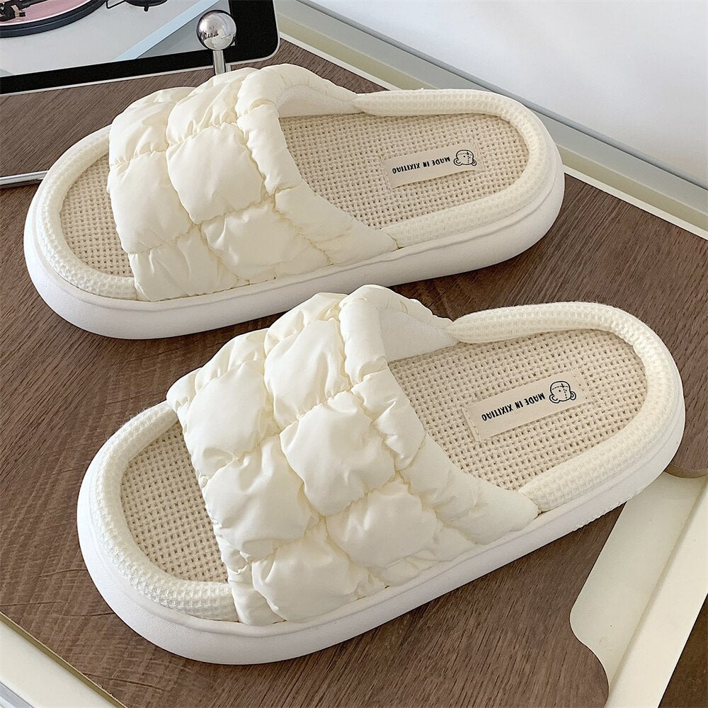 Four Seasons Universal Cute Crocodile Linen Slippers Women Spring Summer Couples Man Skid Resistant Dinosaur Animal Flip Flops - Charlie Dolly