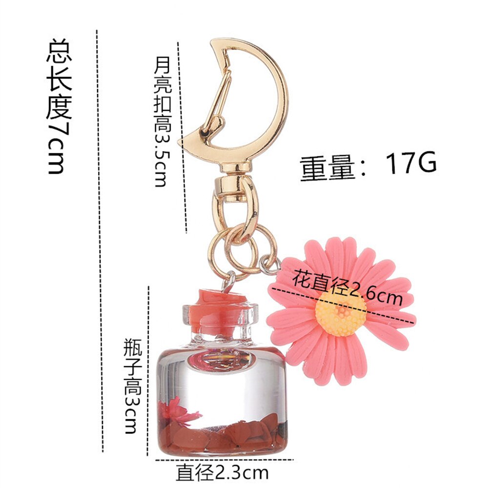 Small Chrysanthemum Key Chain Personalized Moon Button Fashion Keychains For Women Charm Keychain Girl Bag Pendant Keyring Gifts - Charlie Dolly