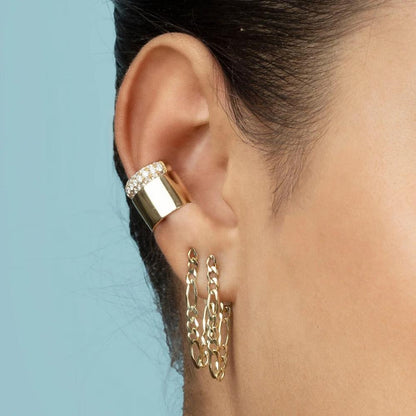 New Fashion Circle Ear Cuff Piercing Earrings for Women Men Gold plated Huggie Unisex Double Piercing Hoop Earing Female Brincos