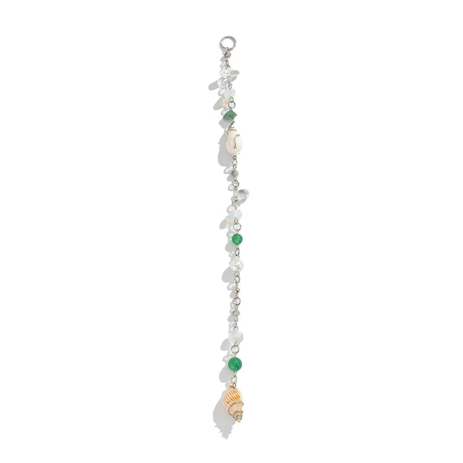 Boho Hair Chain Seashell & Drusy Fringe Hair Jewelry Natural Stone Braid Accent Beach Festival Hair Accessories - Charlie Dolly