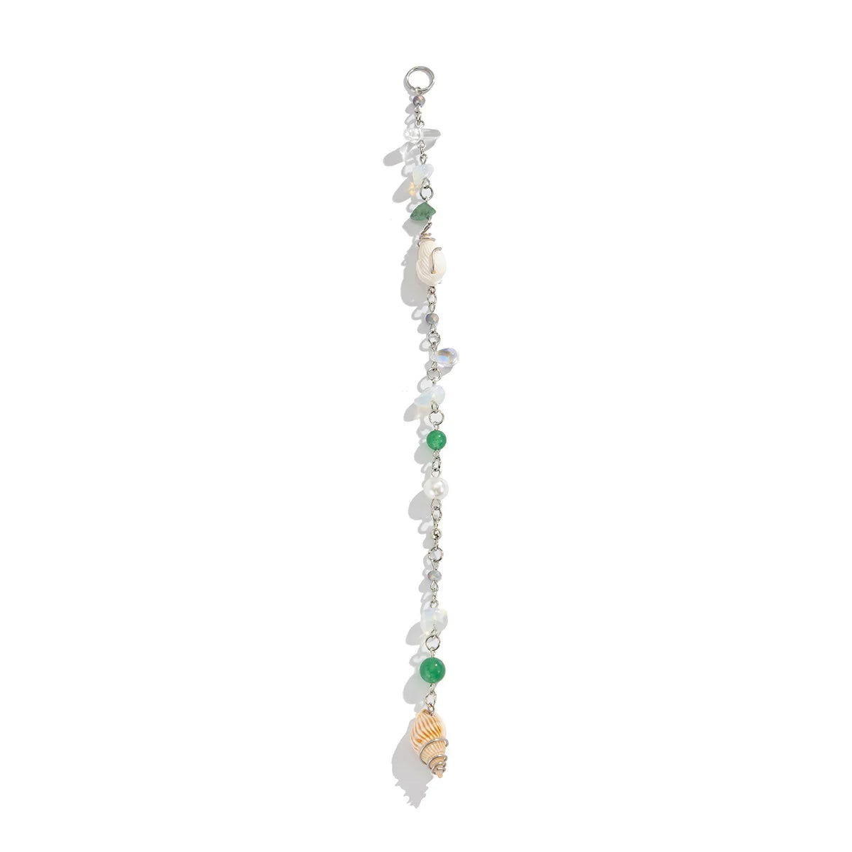 Boho Hair Chain Seashell & Drusy Fringe Hair Jewelry Natural Stone Braid Accent Beach Festival Hair Accessories