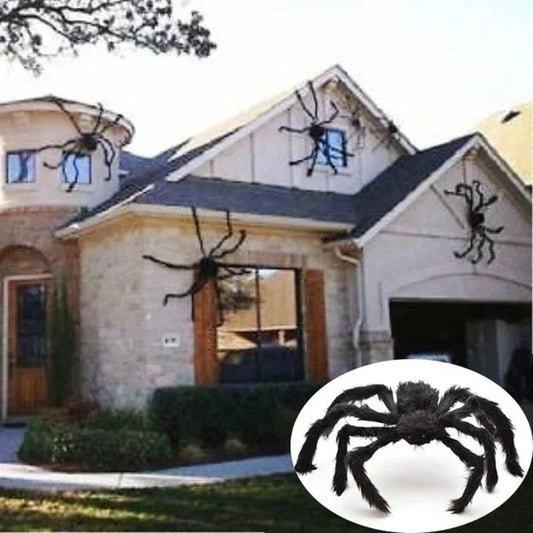 Halloween Decoration Plush Spider Black Fake Realistic Spider Web Yard/garden Decor Outdoor Horror Props Party Scream Halloween