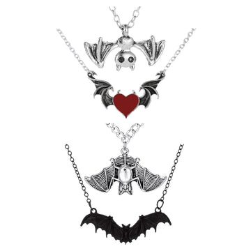 Gothic Bat Necklace for Women Men Punk Hip Hop Rock Vintage Metal Pendant Necklace Party Halloween Jewelry Gifts Cool Thing 2023