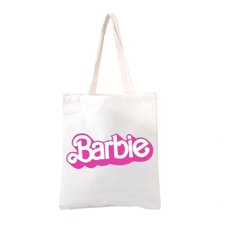 New Kawaii Barbie Canvas Bag Anime Y2K Fashion Casual Large Capacity Shoulder Bags Anime All-Match Shopping Tote Pouch Gifts Toy - Charlie Dolly