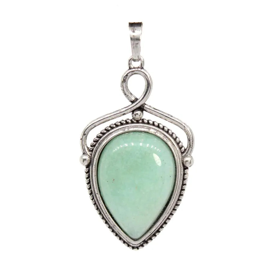 Women's Natural Crystal Stone Water Drop Pendants For DIY Necklace Amethyst Rose Quartz Lapis Lazuli Boho Men Jewelry Making