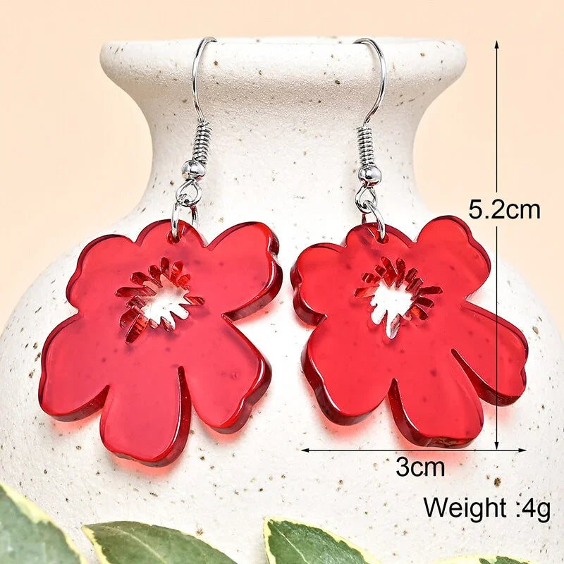 Japan Style Fashion Acrylic Tanjiro Earrings Demon Earrings Anime Cosplay Hanafuda Drop Long Earrings for Women Girls Jewelry - Charlie Dolly