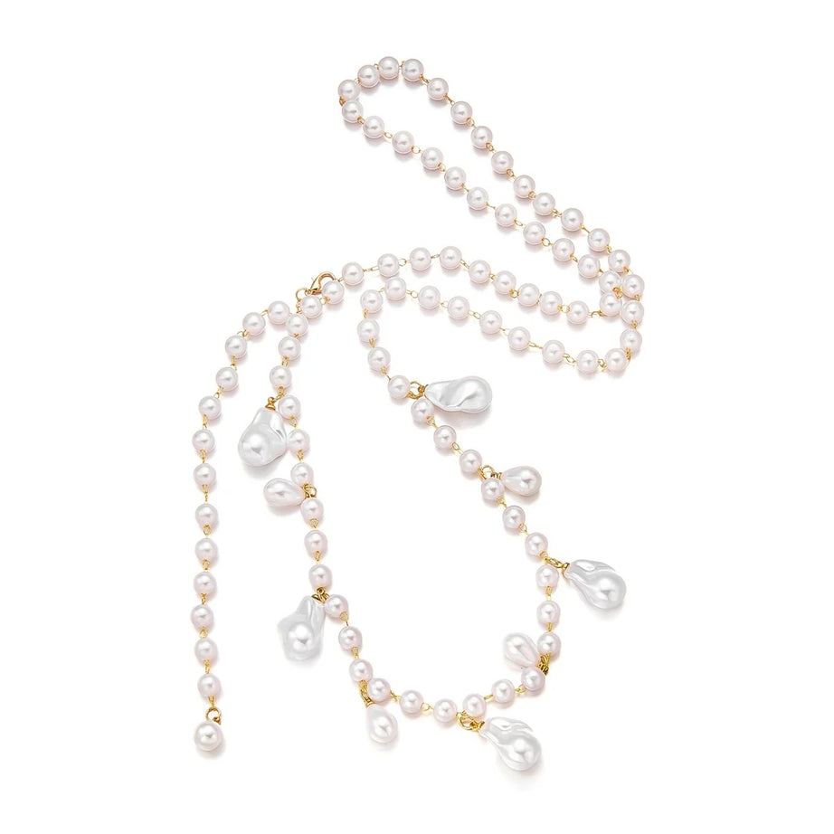 Baroque Imitation Pearl Multilayer Boho Choker and Body Chain