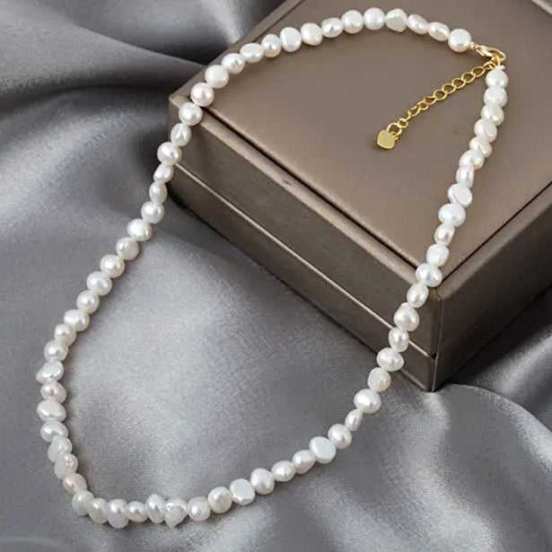 Natural Baroque Freshwater Pearl Boho Choker Necklace