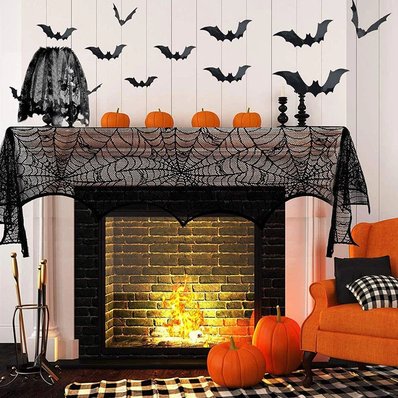 Halloween Tablecloth tablecover table decor Haunted House Pumpkin Spider Web Tablecloth 2024 Halloween Party Decoration Supplies - Charlie Dolly