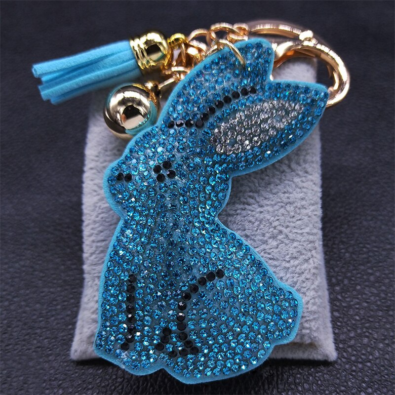 Fashion Lovely Rabbit Keychain for Women Gold Color Crystal Cute Animal Pendant Key Ring Jewelry porta chaves mulher KXHK67S01 - Charlie Dolly