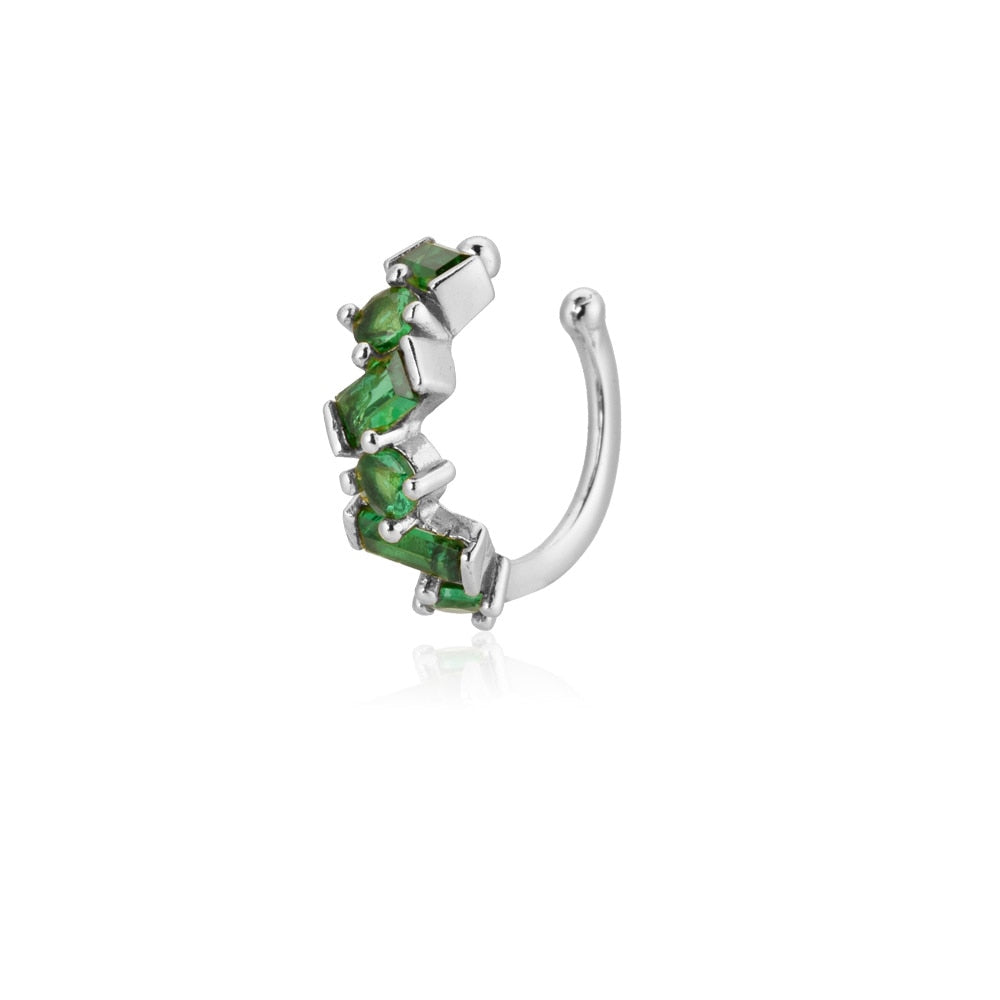 ANDYWEN 925 Sterling Silver Zircon CZ Ear Cuff Earring No Piercing Clips Women Rock Punk Earring Pendiente Piercing Jewelry