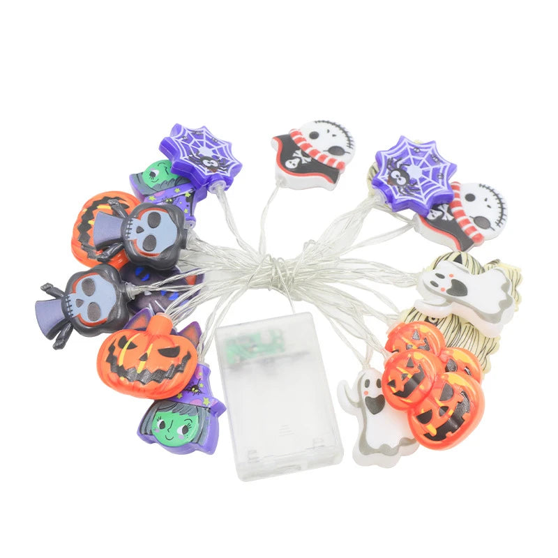 Halloween Party LED String Lights Pumpkin Ghost Spider Web Hanging Lamp For Halloween Home Indoor Outdoor Decoration Props 2024 - Charlie Dolly