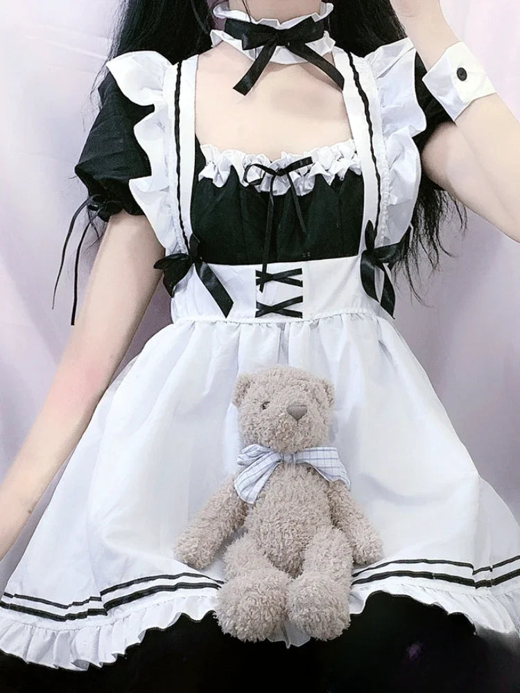 CP5XL Maid Lolita Chemise Cosplay Role Playing Costumes For Party Club Stage Apparel Bow Ties Ball Gowns Waitress Uniform Plus - Charlie Dolly