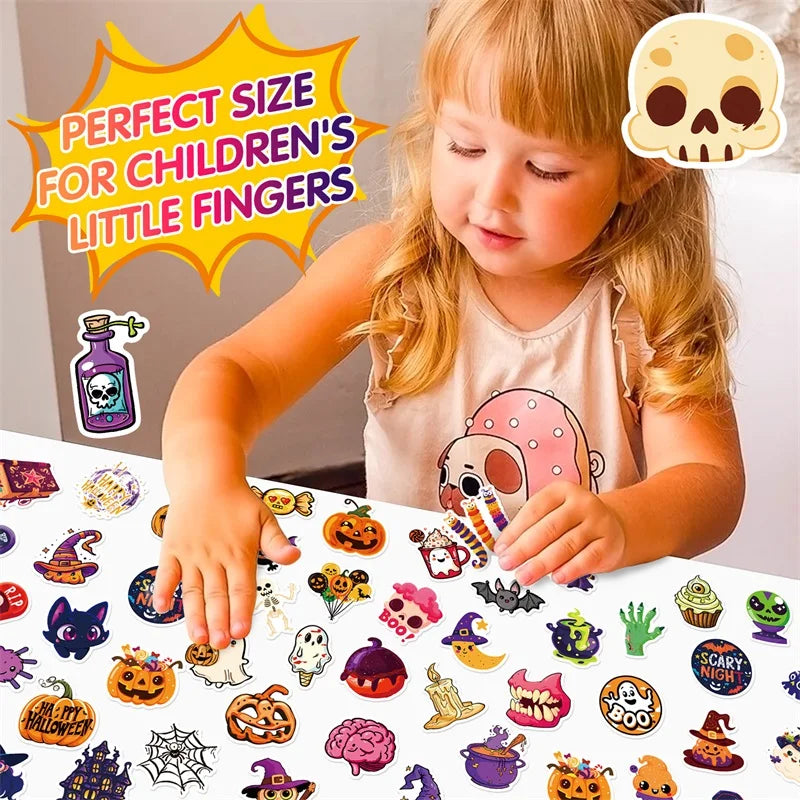 50PCS Cute Halloween PVC Sticker Aesthetic Decoration Scrapbooking Korean Stationery Hand Accounting Tools Supplies for Kids - Charlie Dolly